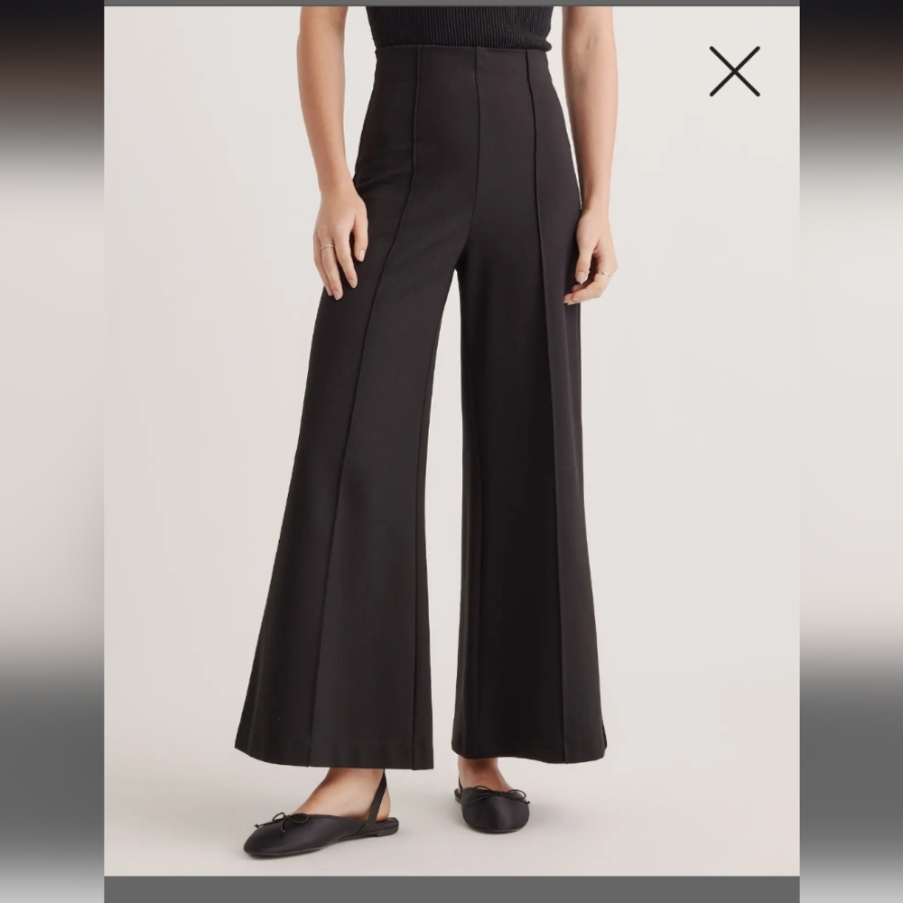 Quince ultra stretch super Wide-Leg Women's Pants & Top Set Navy XS